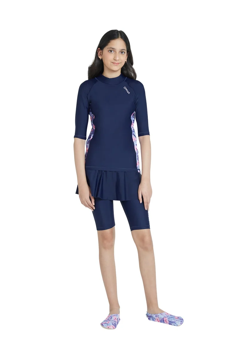 COEGA SUNWEAR COEGA Girls Youth Two-piece Swimsuit - Navy Pink Tropical