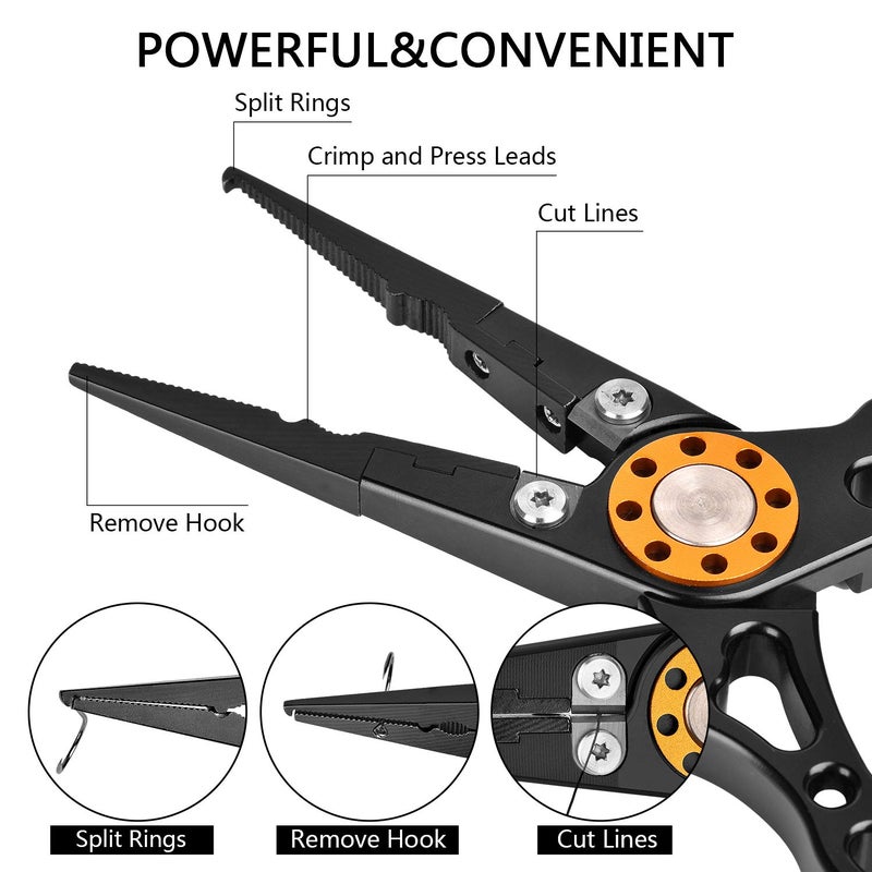ZACX ZACX Fish Lip Gripper Pliers - Upgraded Muti-Function Hook Remover and Split Ring Pliers for Fly Fishing, Ice Fishing, Fishing Gear - Gift for Men (Package B) - Image 3