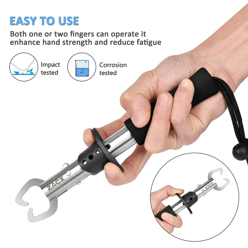 ZACX ZACX Fish Lip Gripper Pliers - Upgraded Muti-Function Hook Remover and Split Ring Pliers for Fly Fishing, Ice Fishing, Fishing Gear - Gift for Men (Package B) - Image 4