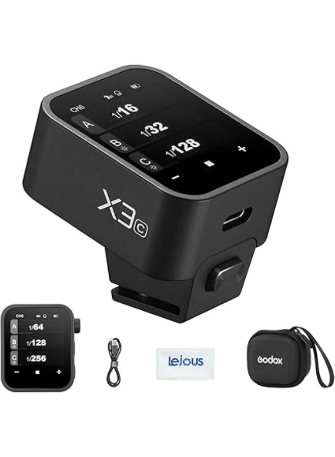 Godox X3-C X3C Touchscreen TTL Wireless Flash Trigger for Canon Camera, 1/8000s High Speed HSS Trigger Transmitter, Built-in Battery with USB-C Charge - Image 1