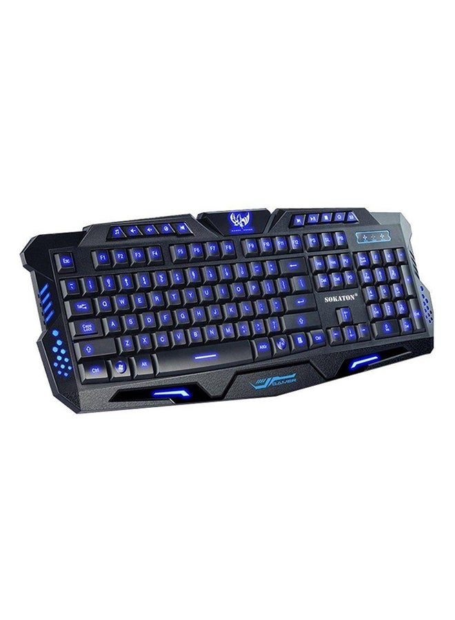 M200 Usb Illuminated Led Backlit Backlight Crack Gaming Keyboard For Pc Laptop Black