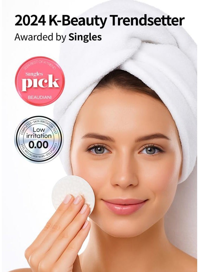 BEAUDIANI Green BHA soon sak peeling pad, 60pads, facial peel, Korean toner pads, exfoliating pads, pore tightening, soothing & hydrating, skincare pads, chemical peel pads, fruits extract - Image 3
