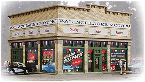 Walthers Trainline Wallschlager Motors 931805 HO Scale Model Railroad Structure Assembled Model - Image 1