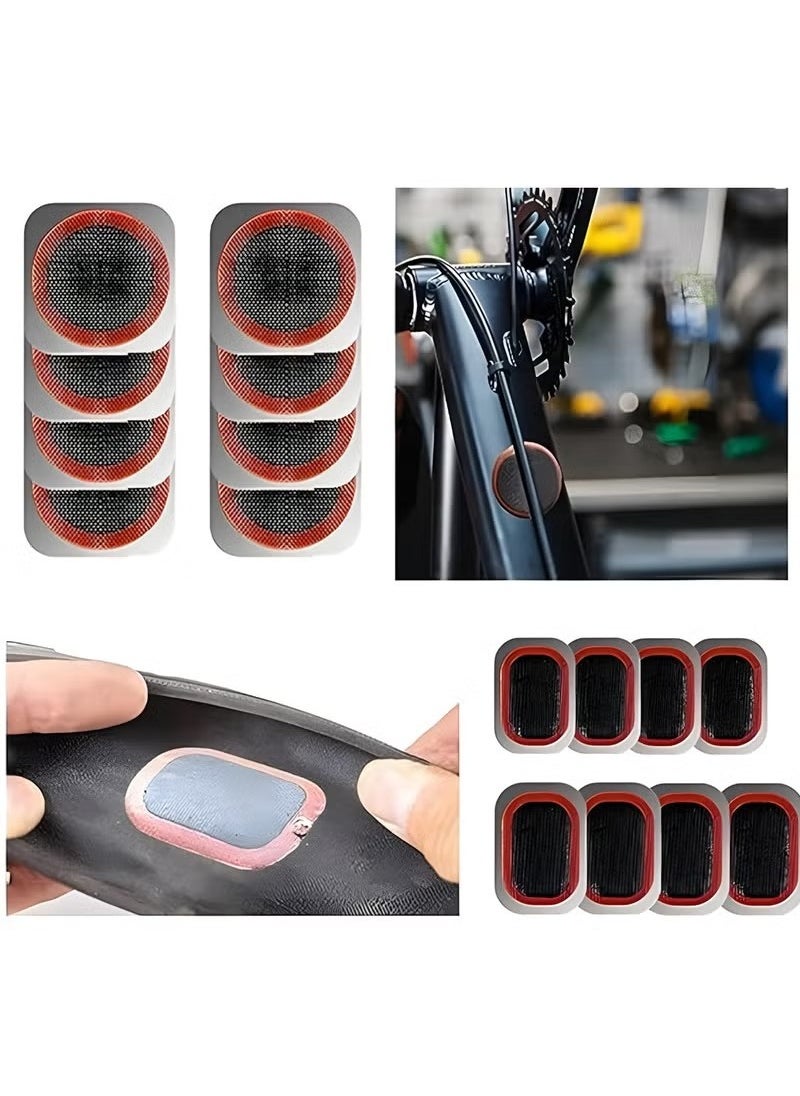 Unewshi Puncture Bike Tire Repair Kit, 40 pcs Tire Patches and 4pcs Metal Rasps, 3 Tyre sealant，2 Valve，2 Crowbar，4 Rubber tube，Bicycle Tire Repair Kit, Practical Bike Tire Patch Kit Road Bike Tire Patch Tool Easy & Quick Repair for Bicycles(55pcs)  - Image 3