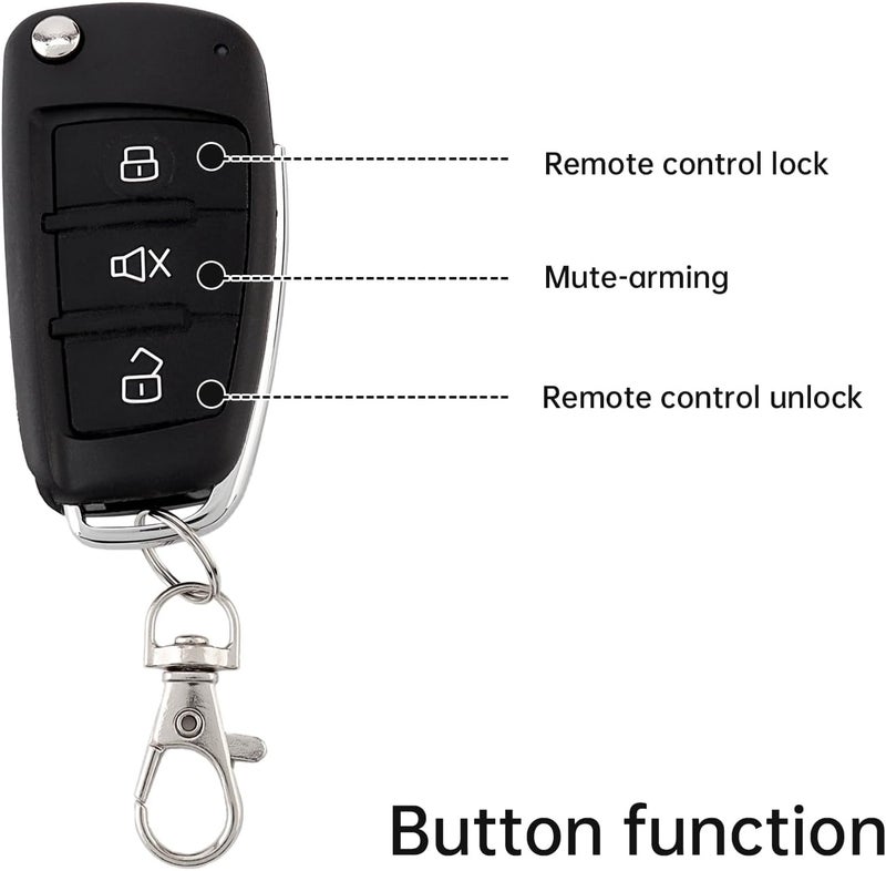 ePathChina Universal 12V Auto Car Alarm Keyless Entry System with Remote Control Siren Sensor - Image 4