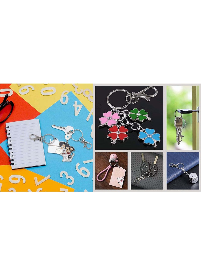 DIY Crafts - DIY Crafts 5 Pcs, 20mm Nickel Silver, Nickel Key Rings, 25-35mm Keyring Split Ring Metal Key Holder Pocketed Clasps Connectors, Heav (5 Pcs, 20mm Nickel Silver) - Image 1