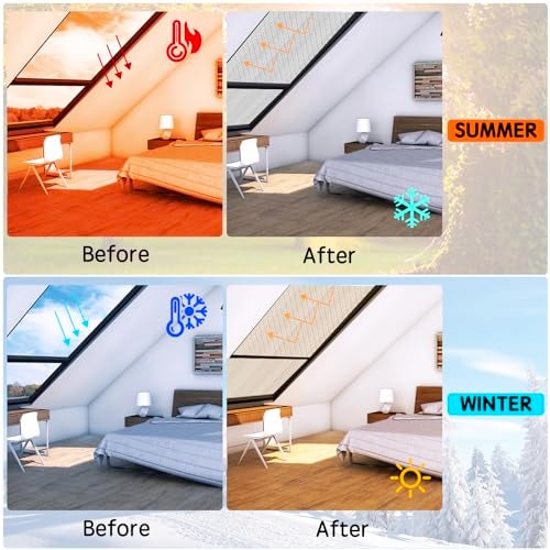 LSGCQ Reflective Foil Insulation, Double Reflective Bubble Insulation Sheet, Aluminum Foil Bubble Shield, Radiant Barrier Roll for RV Windows Weatherproofing (59''x 8.2Ft) - Image 4