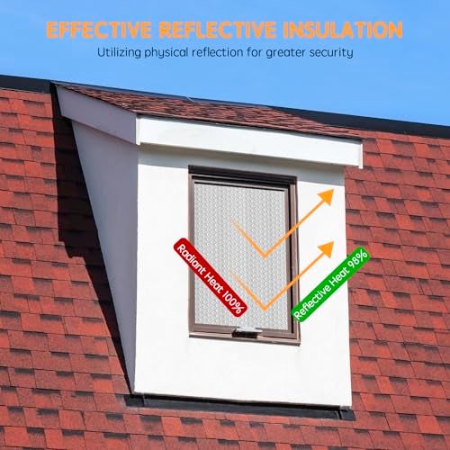 LSGCQ Reflective Foil Insulation, Double Reflective Bubble Insulation Sheet, Aluminum Foil Bubble Shield, Radiant Barrier Roll for RV Windows Weatherproofing (59''x 8.2Ft) - Image 3