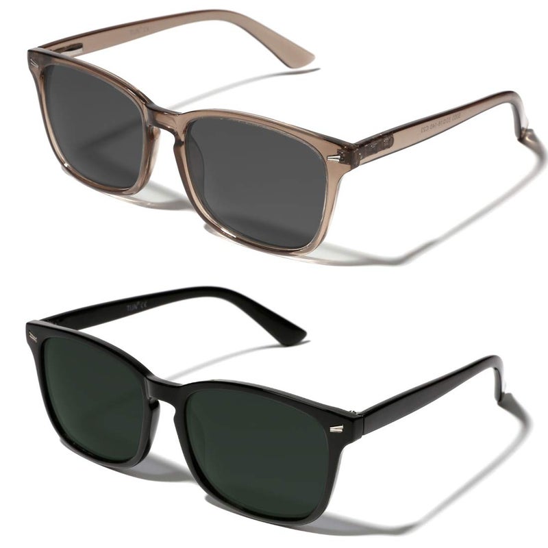 TIJN Polarized Sunglasses for Womens and Mens,Classic Square Frames Shades for UV Protection, Stylish and Trendy Sunnies - Image 1