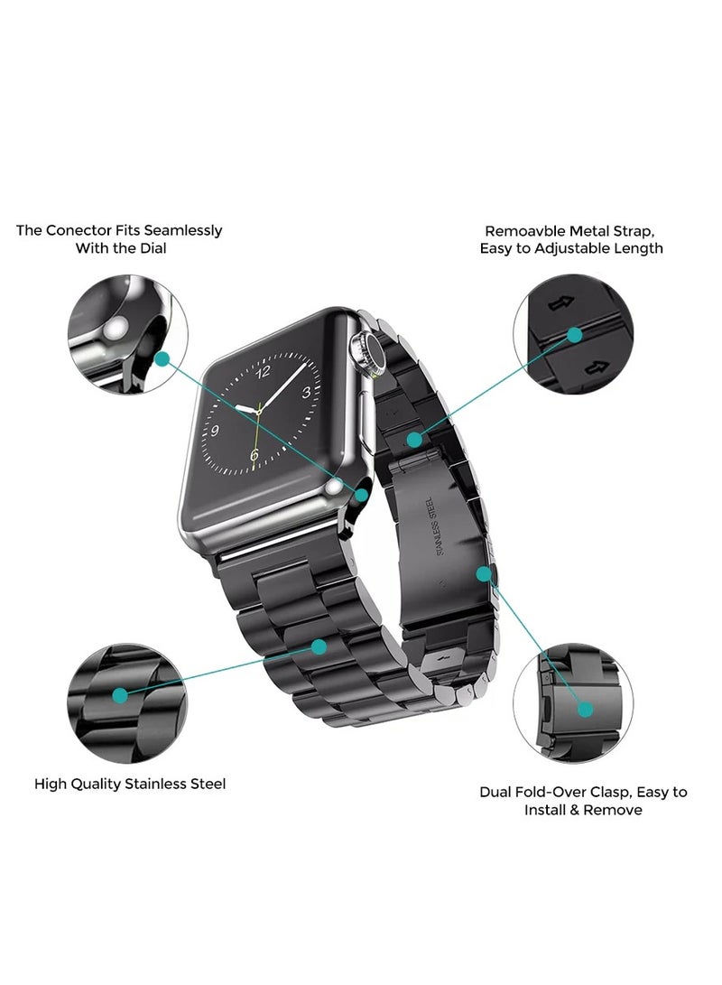 JAJEEK Stainless Steel Strap for iWatch 49mm, 46mm, 45mm, 44mm, 42mm – Blue Metal Replacement Band for Apple Watch Ultra 3, Ultra 2, Ultra, Series 10, 9, 8, 7, SE, 6, 5, 4, 3, 2, 1 – Durable, Adjustable, Elegant Design - Image 5