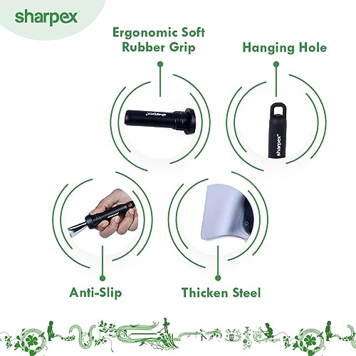 Sharpex أداة زراعة يدوية من شاربيكس | مشط يدوي بمقبض مريح ناعم لأدوات الزراعة للحدائق المنزلية، خلط أو تقليب الكمبوست وتربة الحديقة | مشط يدوي بثلاثة أسنان - Image 3