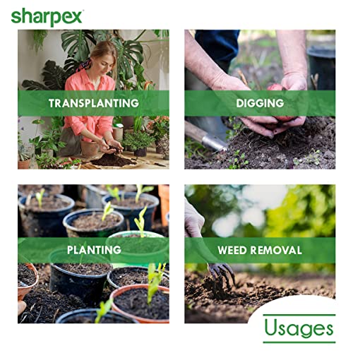 Sharpex أداة زراعة يدوية من شاربيكس | مشط يدوي بمقبض مريح ناعم لأدوات الزراعة للحدائق المنزلية، خلط أو تقليب الكمبوست وتربة الحديقة | مشط يدوي بثلاثة أسنان - Image 4