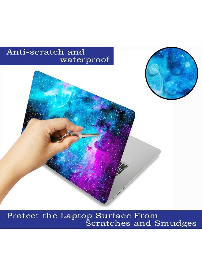 Home Trove ToLuLu Laptop Skin Sticker Decal, 12" 13" 13.3" 14" 15" 15.4" 15.6 inch Vinyl Cover Art Protector Notebook PC (Free 2 Wrist Pad Included), Decorative Waterproof Removable, Nebula Galaxy - Image 2