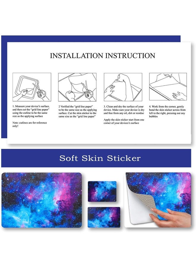 Home Trove ToLuLu Laptop Skin Sticker Decal, 12" 13" 13.3" 14" 15" 15.4" 15.6 inch Vinyl Cover Art Protector Notebook PC (Free 2 Wrist Pad Included), Decorative Waterproof Removable, Nebula Galaxy - Image 5