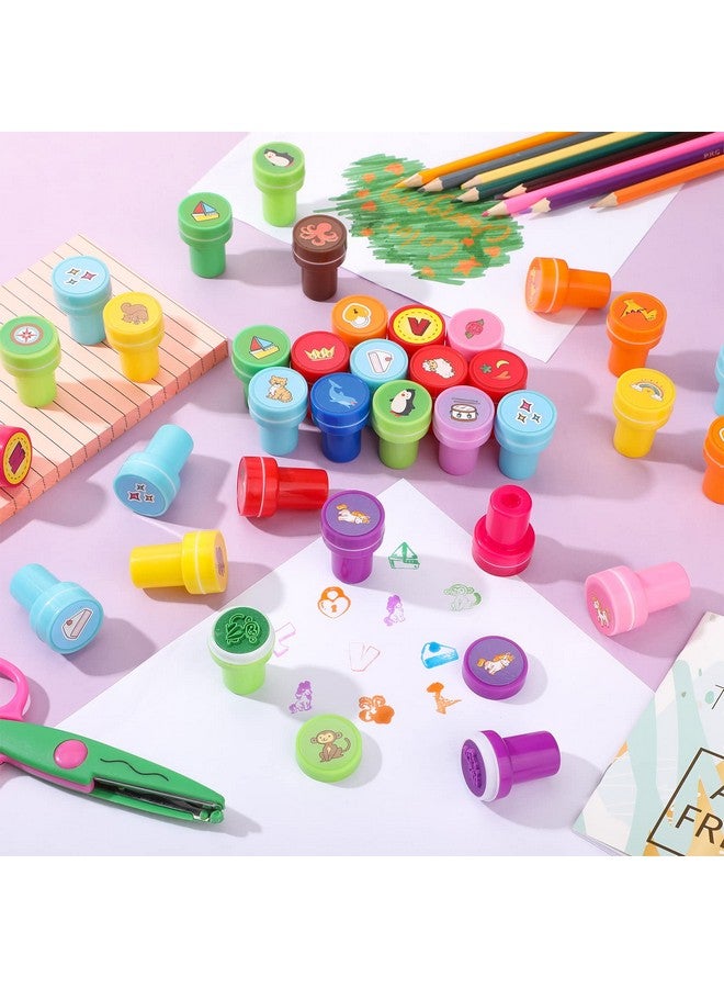 Zubebe Zubebe 150 Pcs Assorted Stampers for Kids Cute Mini Self Inking Stamps Kids Printing Supplies Birthday Party Favors for Crafts Classroom Prize, Animals, Fruits, Food, Human Tasks - Image 4