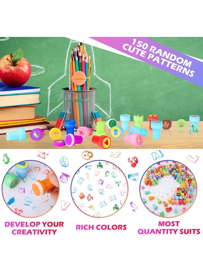 Zubebe Zubebe 150 Pcs Assorted Stampers for Kids Cute Mini Self Inking Stamps Kids Printing Supplies Birthday Party Favors for Crafts Classroom Prize, Animals, Fruits, Food, Human Tasks - Image 5
