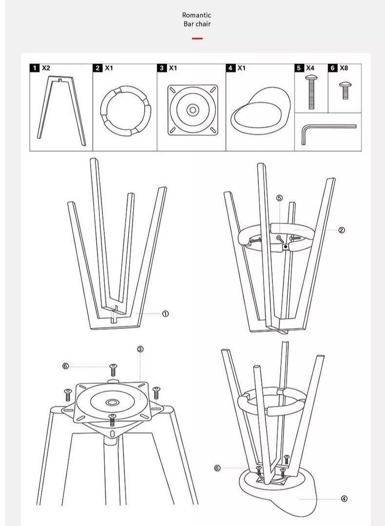 كرسي بار حديث للمقهى لتناول الطعام تدور 360 درجة، كرسي خشبي عالي كراسي المطاعم ( بيج) - Image 2
