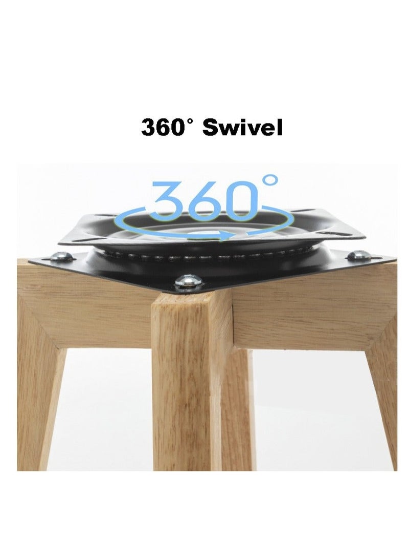 كرسي بار حديث للمقهى لتناول الطعام تدور 360 درجة، كرسي خشبي عالي كراسي المطاعم ( بيج) - Image 3