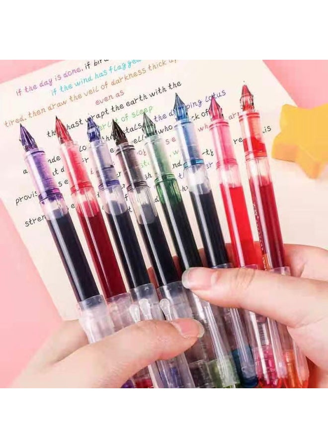 سنو وايت قلم ملون أبيض ثلجي P20 بحقيبة حبر بسيطة غير قابلة للتغيير، رأس قلم F، مناسب لطلاب التمرين على الكتابة والحسابات اليدوية - Image 2