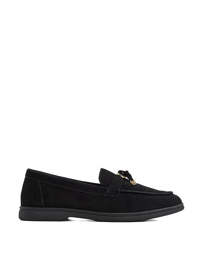 Creras-In Ladies Black Loafers