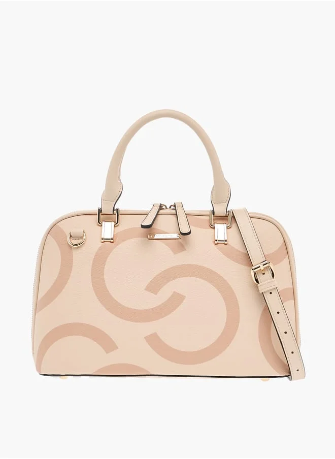 Celeste Womens Monogram Print Tote Bag With Detachable Strap And Handle