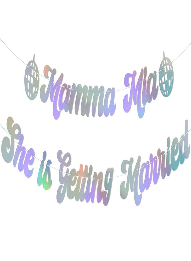 Ramciyo Mamma Mia She is Getting Married Banner, She Found Her Honey Honey, Dancing Queen Bachelorette Party Decorations, Last Disco Bridal Shower Wedding Party Decorations - Image 1