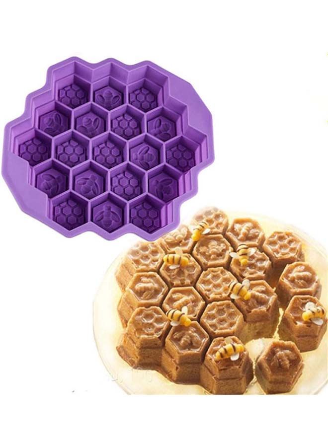 Y&D Honeycomb Bee Silicone Cake Mold Purple 30x30x5centimeter - Image 5
