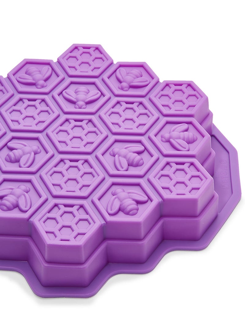 Y&D Honeycomb Bee Silicone Cake Mold Purple 30x30x5centimeter - Image 3