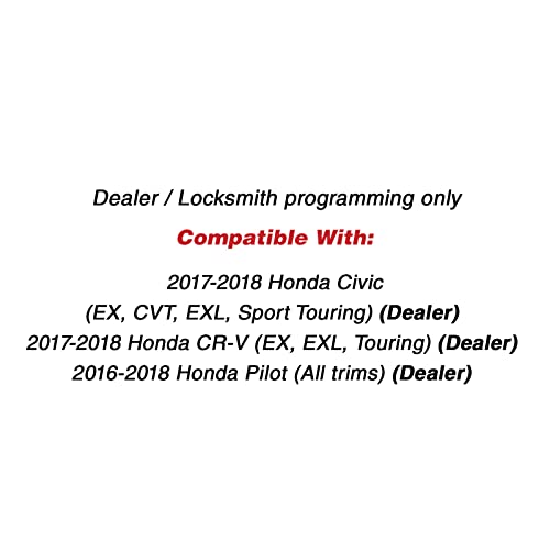 KeylessOption Keyless Entry Remote Start Smart Car Key Fob for Honda Pilot CR-V Civic 2016-19 KR5V2X (Pack of 2) - Image 4
