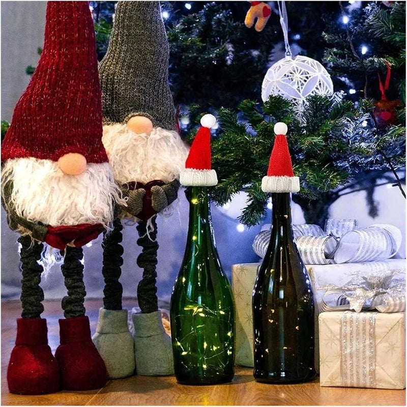 Versatile 36pcs Mini Santa Hats Crafts Small Knitting Doll Wool Hat DIY Christmas Ornaments Table(Red White) - Image 5