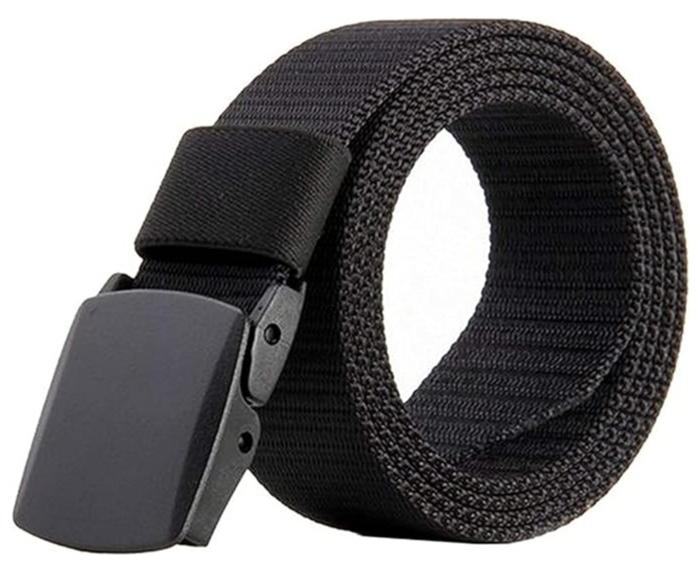 حزام اسود كلاسيكي بإبزيم  أسود، مثالي لمظهر رسمي - Image 1