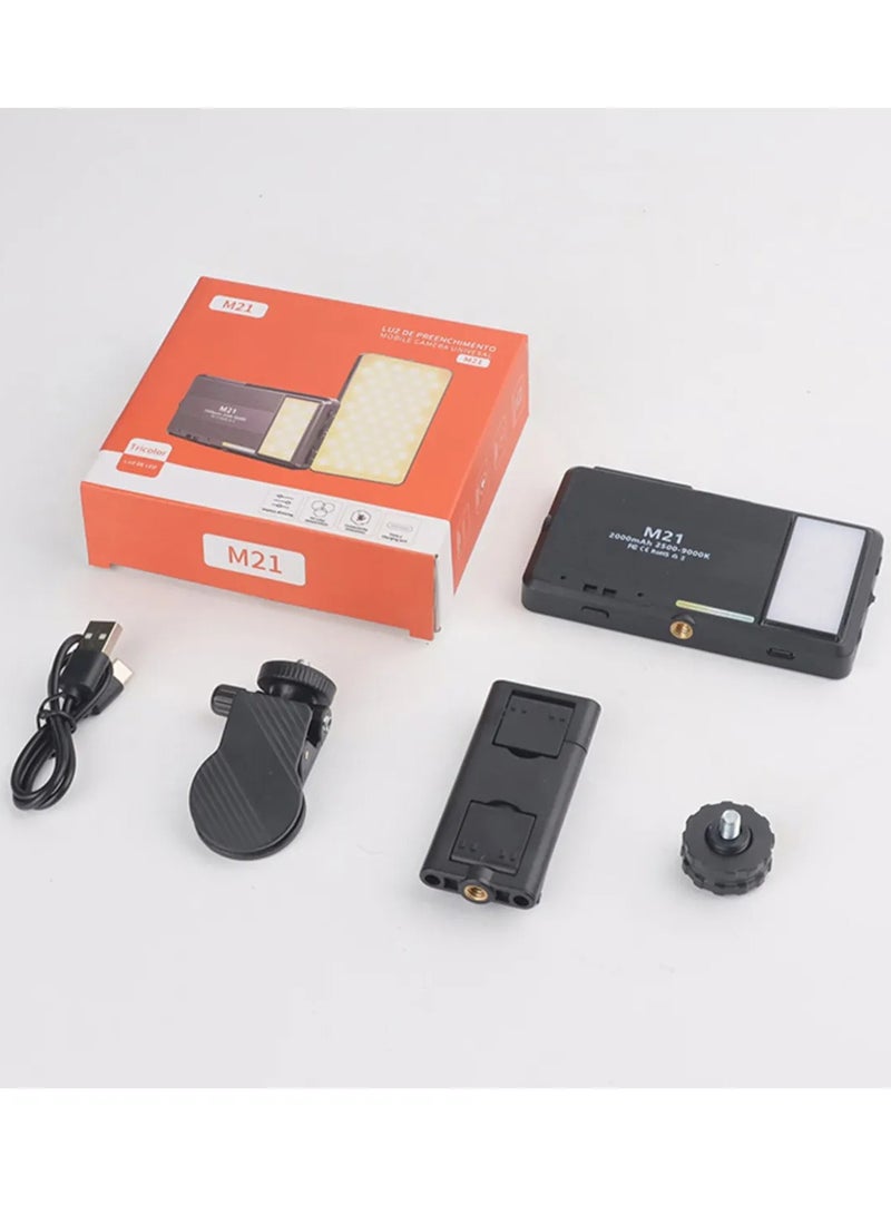 DUSALA Tri Color Temperature LUZ DE Mobile Camera Universal LED Light M21 for Videography and Photography - Image 1