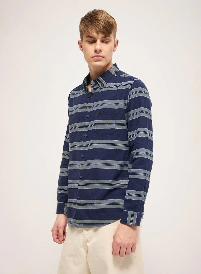 THE BEAR HOUSE Cotton Shirt for Men | Slim Fit, Long Sleeve, Casual or Formal Button-Down | Soft, Breathable Fabric for Work, Everyday, & All-Season Wear in Stylish - Image 3