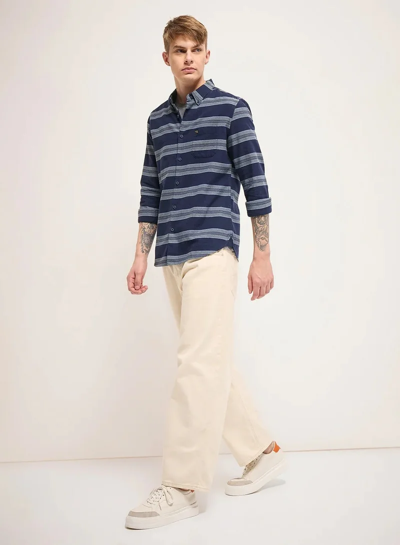 THE BEAR HOUSE Cotton Shirt for Men | Slim Fit, Long Sleeve, Casual or Formal Button-Down | Soft, Breathable Fabric for Work, Everyday, & All-Season Wear in Stylish