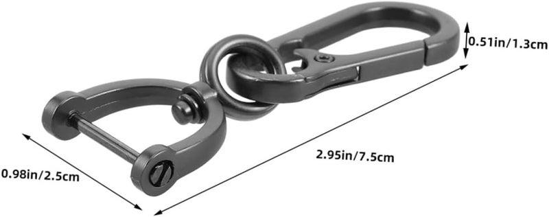 Metal Car Keychain with Carabiner Clip 2pcs Set, Small Sturdy Key Holder for Car Keys, Universal Waist Hanging Keyring for Men and Women - Image 2