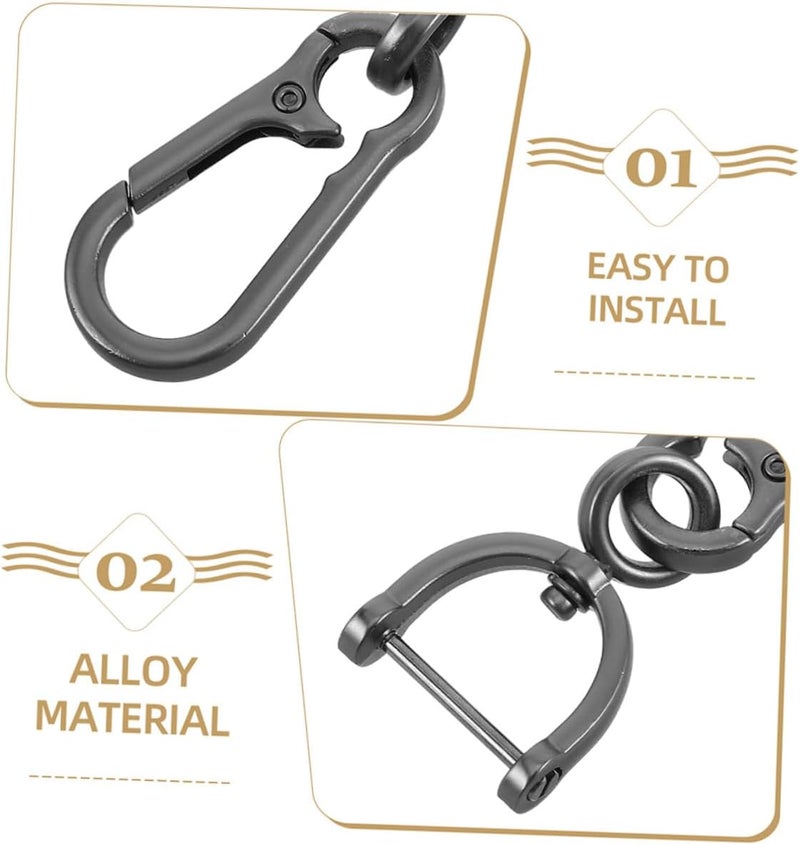 Metal Car Keychain with Carabiner Clip 2pcs Set, Small Sturdy Key Holder for Car Keys, Universal Waist Hanging Keyring for Men and Women - Image 3
