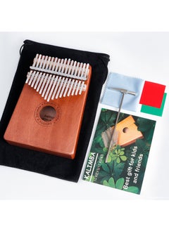Generic 17-Key Mahogany Kalimba Thumb Piano 17-Tone Oguman Wooden Thumb (Classic Round Hole) 