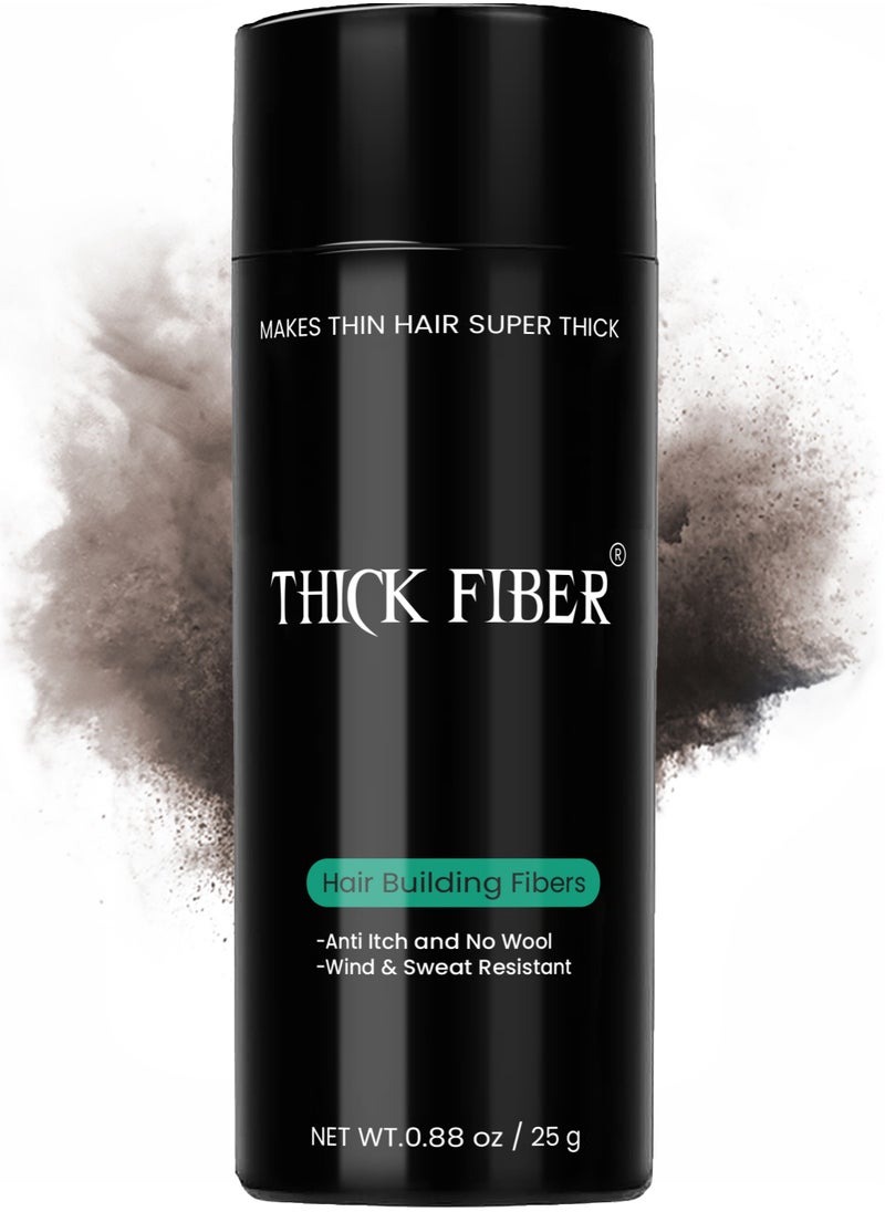 Thick Fiber THICK FIBER Hair Fibers for Thinning Hair Dark Brown 25g Bottle  - Image 1