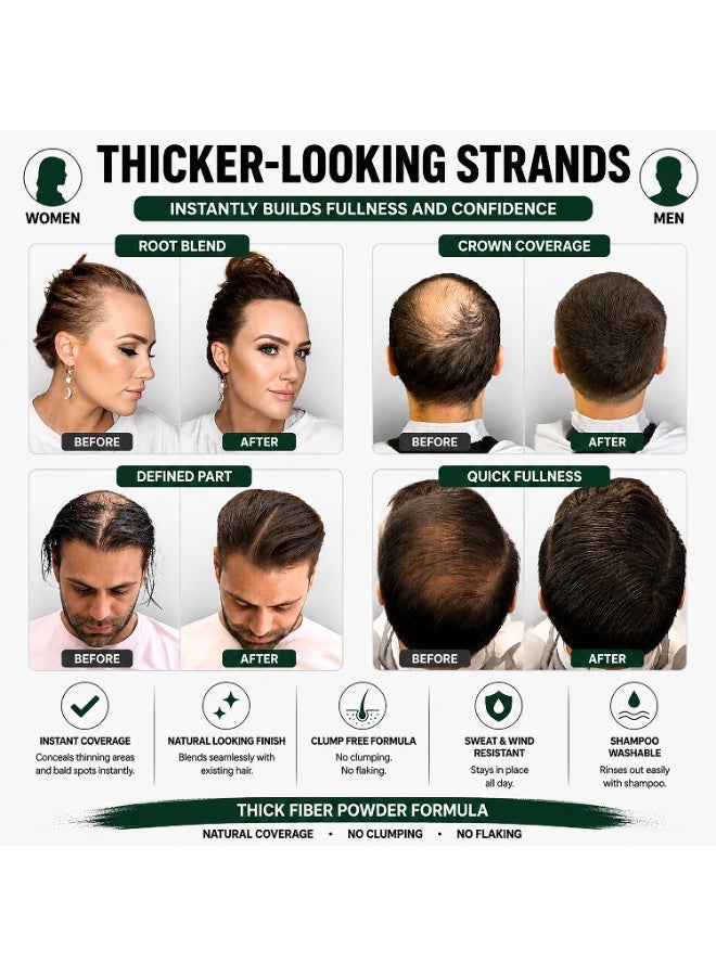 THICK FIBER Hair Fibers for Thinning Hair & Bald spots (Dark Brown) - 25g Bottle - Conceals Hair Loss in Seconds - Hair Powder for Women & Men - Image 5