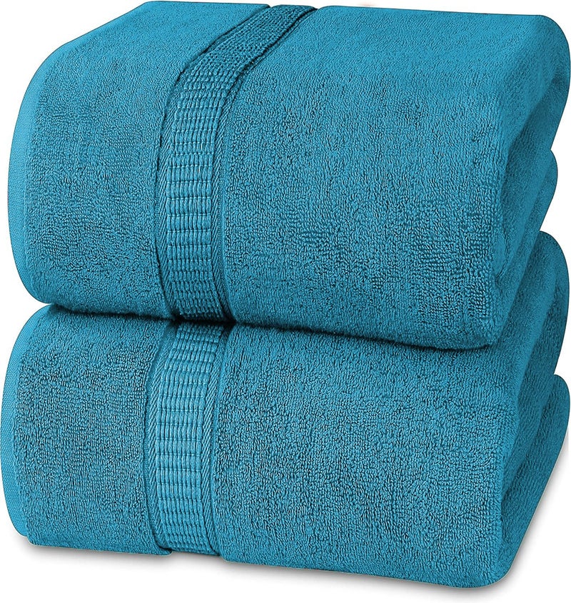 Vocal Store Ultra Soft, Super Absorbent, 100% Cotton 2 Piece Bath Towel Set, 600 GSM, 30 inch x 60 inch (Turquoise Blue, Set of 2) TW-V02-SKY-2 - Image 1