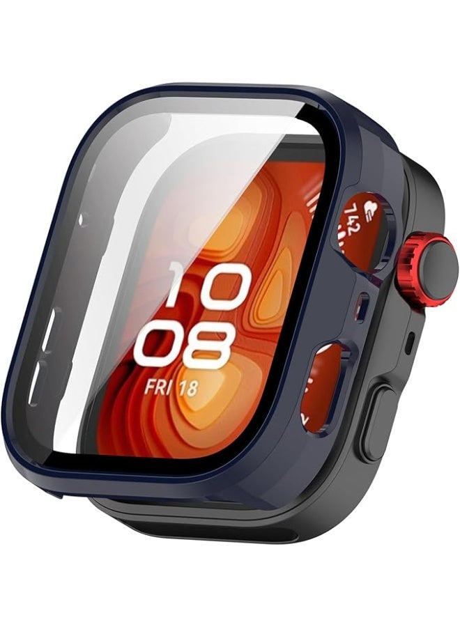 Cover Compatible with Huawei Watch Fit 4 Pro, PC + Tempered Film All Including, Anti-Scratch Protective Case Compatible with Huawei Watch Fit 4 Pro. Blue - Image 1