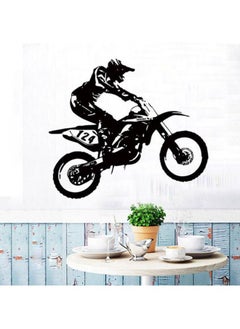 NIBEMINENT Dirt Racing Bike Wall Sticker Black 600x3x530millimeter  - Image 3