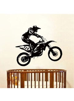 NIBEMINENT Dirt Racing Bike Wall Sticker Black 600x3x530millimeter  - Image 5