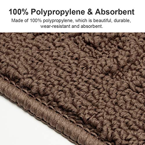 VANZAVANZU Kitchen Rugs, 2 Pack 31"x19" Kitchen Mats, Half Moon Round Kitchen Rugs Carpet, Designed in Latex Anti Skid Absorbent and Machine Washable for Kitchen Doorway Bathroom Floors (Coffee) - Image 4