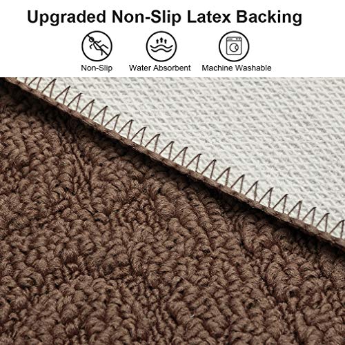 VANZAVANZU Kitchen Rugs, 2 Pack 31"x19" Kitchen Mats, Half Moon Round Kitchen Rugs Carpet, Designed in Latex Anti Skid Absorbent and Machine Washable for Kitchen Doorway Bathroom Floors (Coffee) - Image 5