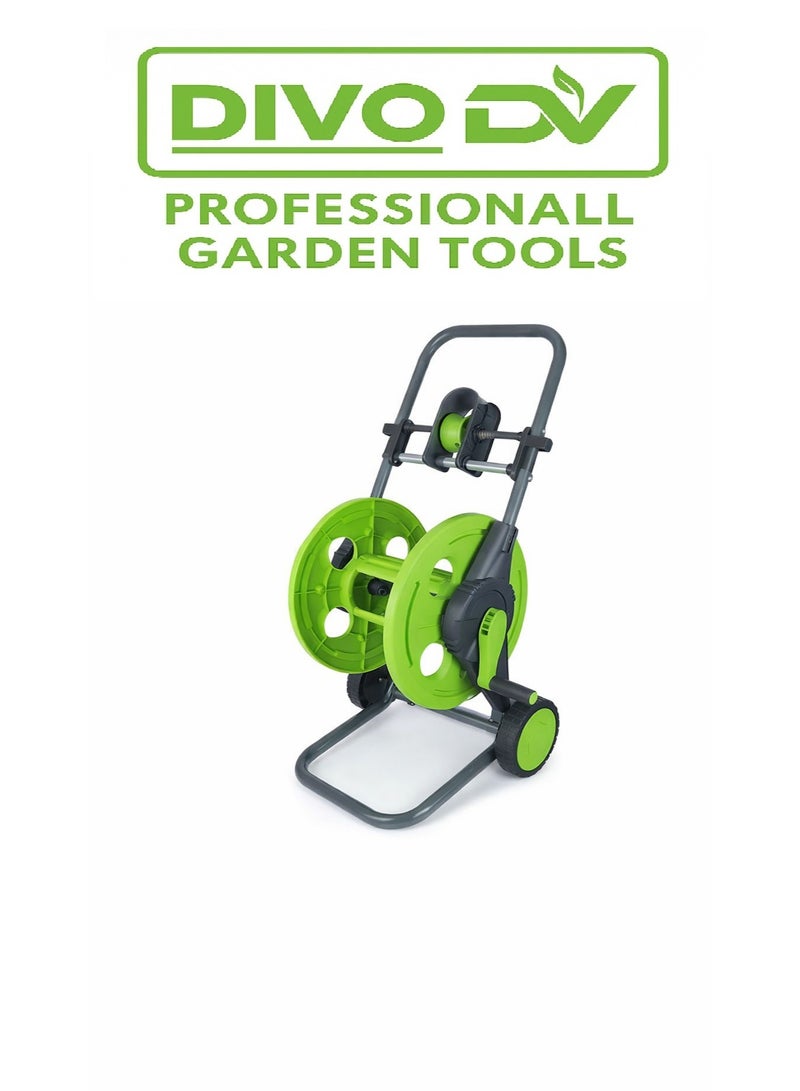ديفو عربة لف خرطوم الحديقة الاحترافية بسعة حتى 60 متر – مع بكرة متينة بعجلات سهلة الحركة – موديل DIVO – براند DVO714-11 - Image 1