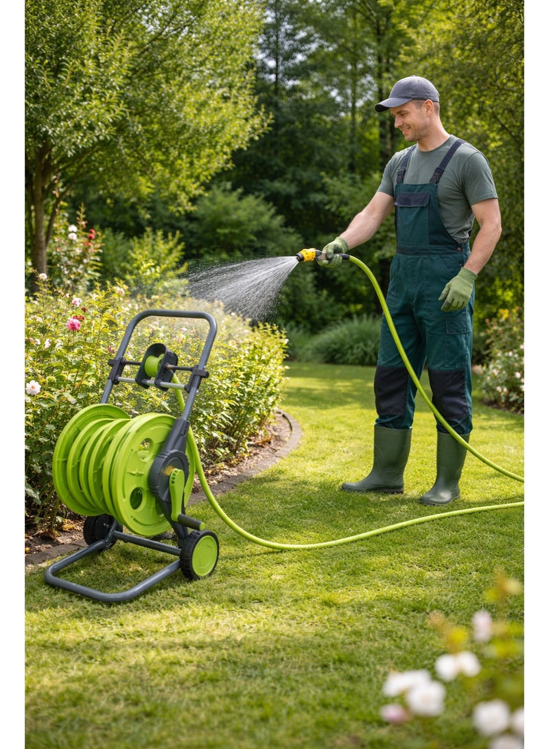 ديفو عربة لف خرطوم الحديقة الاحترافية بسعة حتى 60 متر – مع بكرة متينة بعجلات سهلة الحركة – موديل DIVO – براند DVO714-11 - Image 3