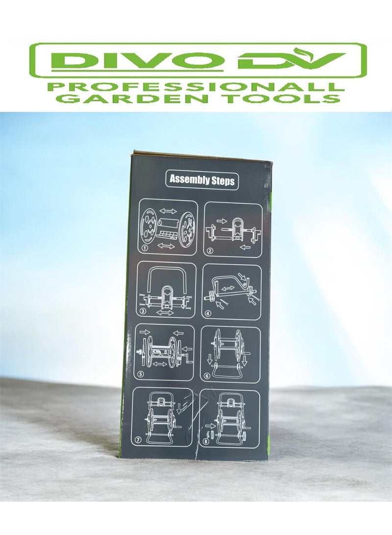 ديفو عربة لف خرطوم الحديقة الاحترافية بسعة حتى 60 متر – مع بكرة متينة بعجلات سهلة الحركة – موديل DIVO – براند DVO714-11 - Image 4