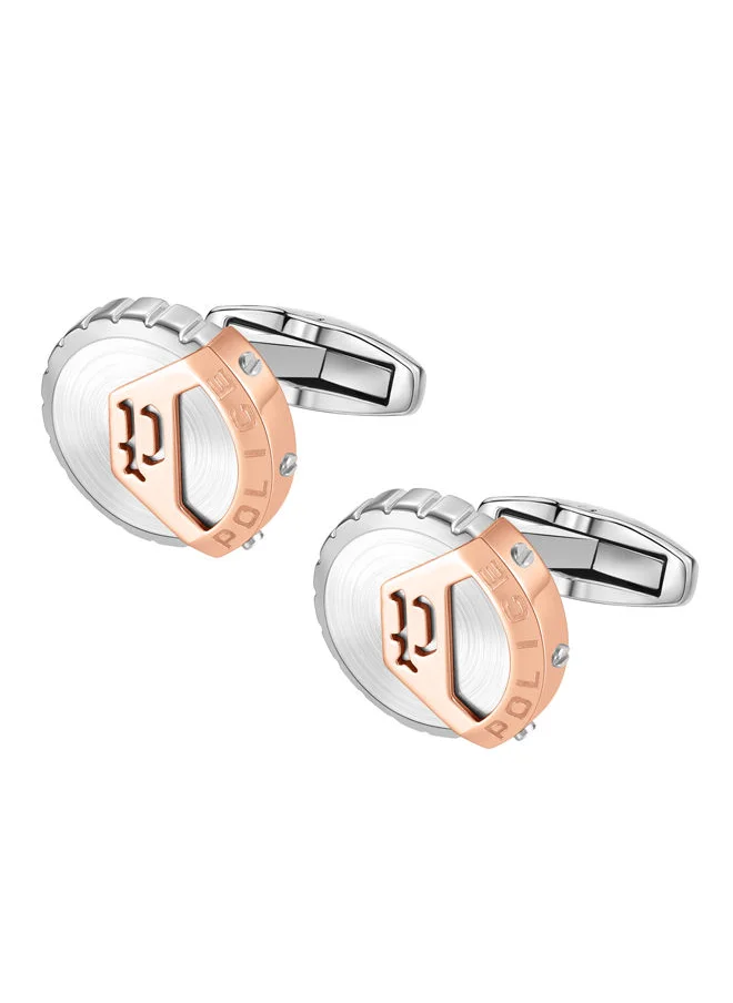 بوليس Megalithic Cufflinks For Men Stainless Steel with Rose Gold Logo