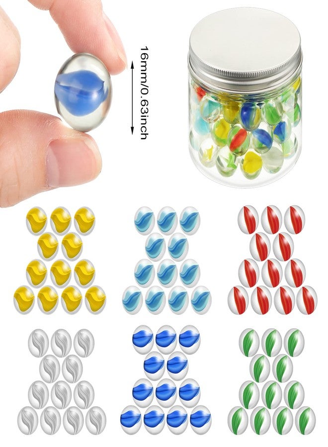 Leitee 72 Pieces Glass Marbles Chinese Checkers 0.63 Inch Colorful Marbles Bulk Fun Retro Toys with Clear Container for Games Party Favors DIY Crafting Home Decoration, 6 Colors - Image 2